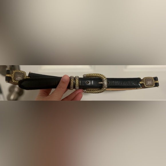 Vtg Brighton Classics Women’s Sz M 30 Black Belt Gold Silver 4B814 Made In USA - Picture 4 of 16